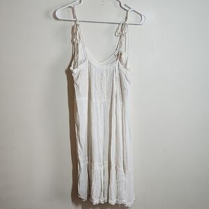 RAGA Cream Embroidered Lace Boho Dress Sun Dress Womens Med